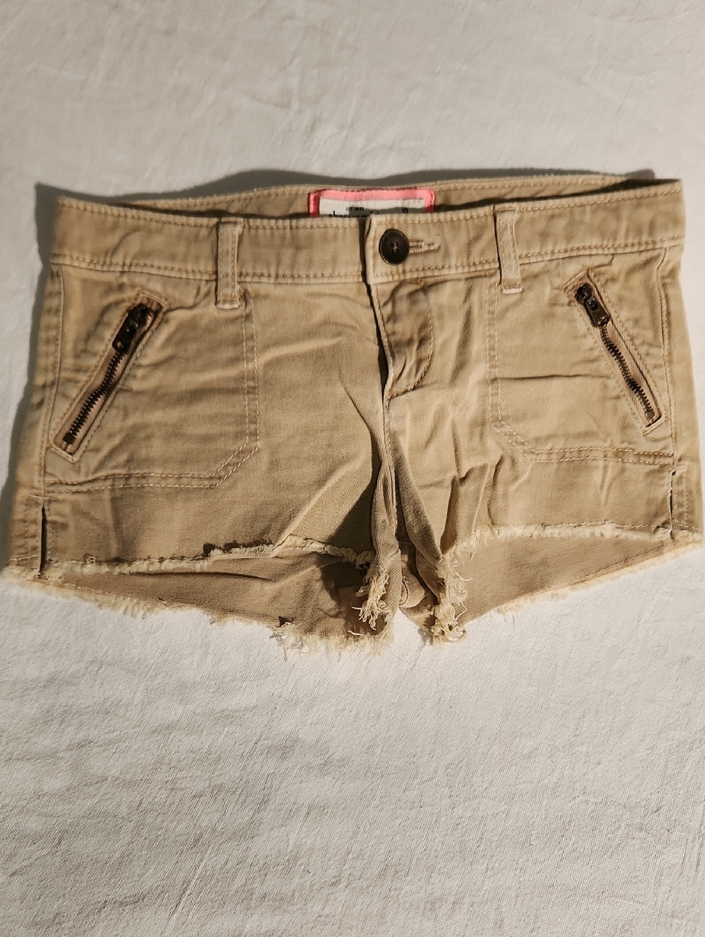Abercrombie Kids 10 Frayed Hem Khaki Cotton Shorts